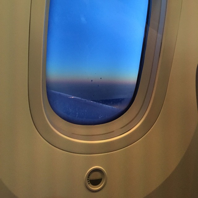 First time on a 787-300. They have an electronic window shade, where the tint of the…